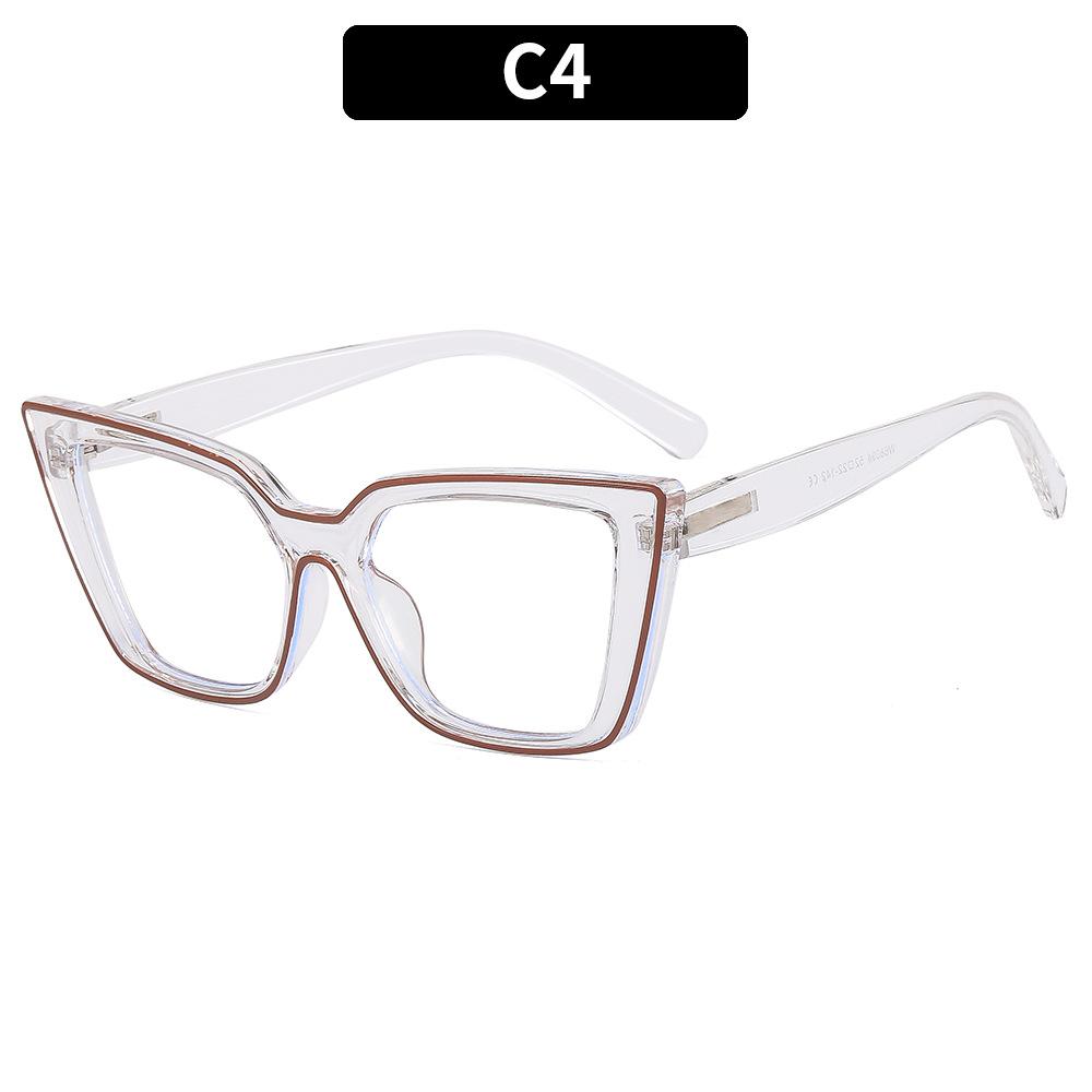 TR cat eye women's anti-blue light flat mirror spring leg paint plain glasses frame retro trendy glasses frame