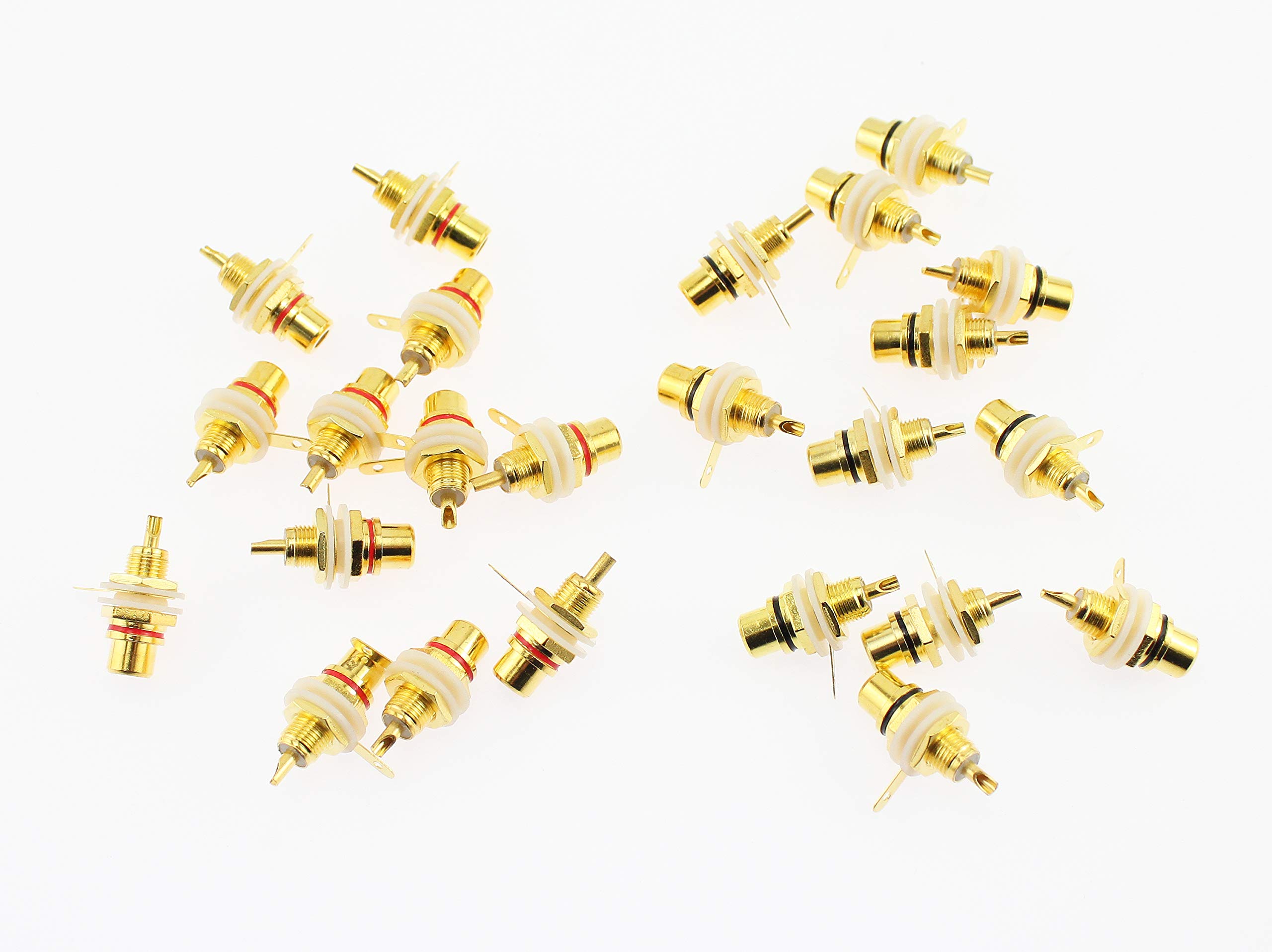 

RCA Jacks for 12 Red and 12 Audio Olive-G Amplifiers, Black, 24-Pack (for Equipment)