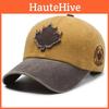 Color Fashion Blocked Baseball Cap With Maple Leaf Decoration Design For Daily