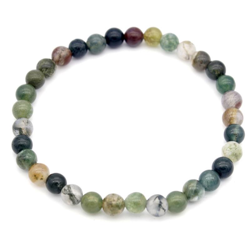 6mm Frosted Tiger Eye & Agate Stone Beaded Bracelet - Simple Jewelry Accessory