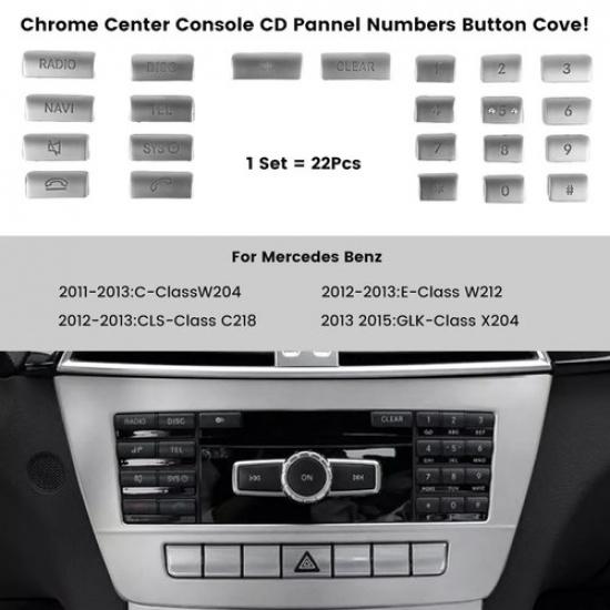 22Pcs/set Button Cover Stickers For Mercedes For Benz W204,W212,C218,GLK,X204