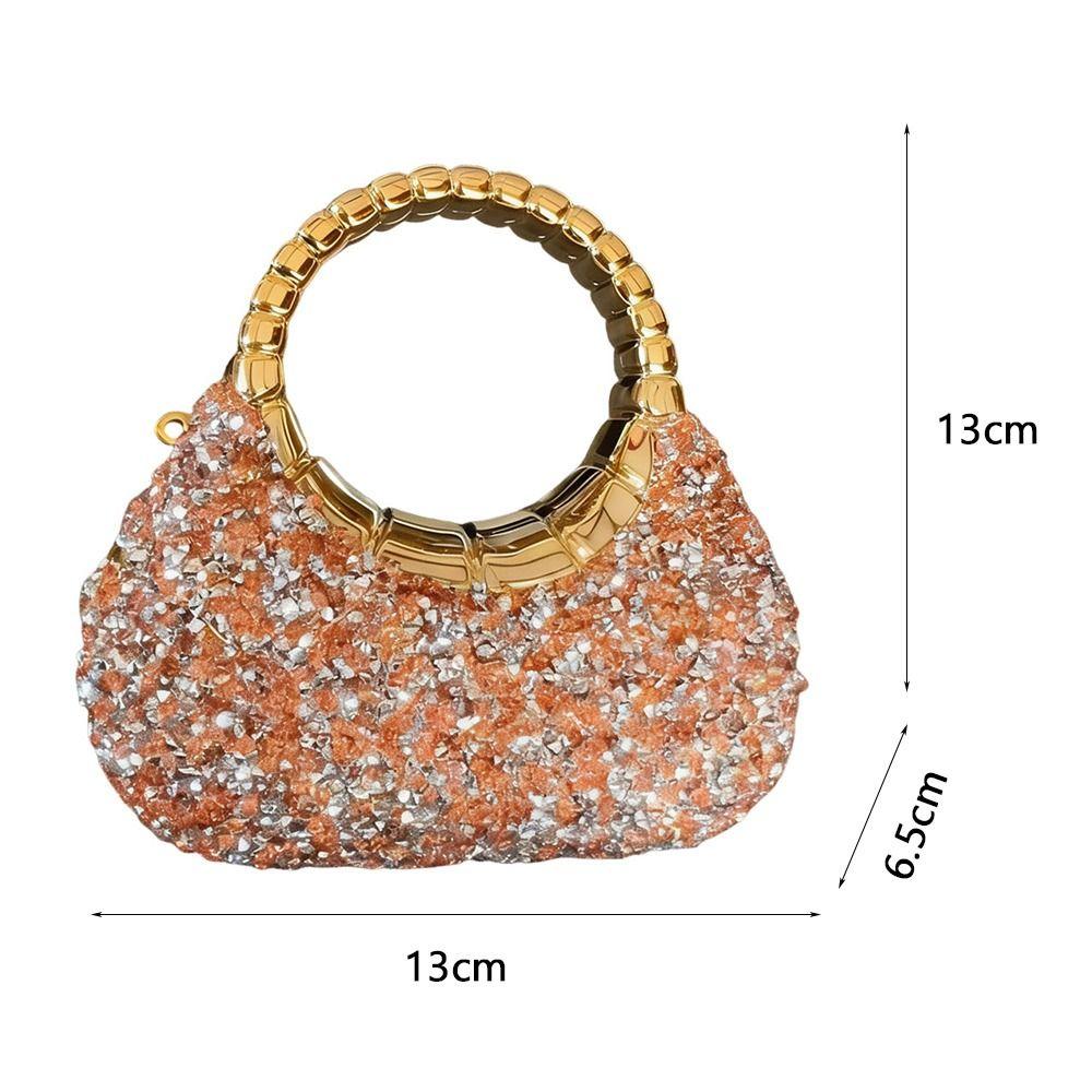 Rhinestone Decorated Mini Rhinestone Bag Glitter Finish Mini Size Small Handbag Small Design Acrylic Material Acrylic Bag