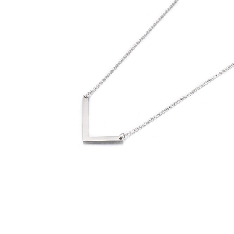 Kalen Clavicle Necklace: 26 English Letter Titanium Steel Necklace for Women - Simple and Elegant Design