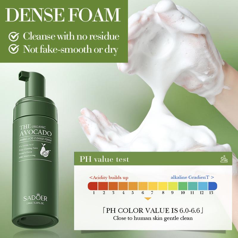 Avocado Moisturizing Facial Cleanser SADOER Amino Acid Cleansing Cleansing Foam