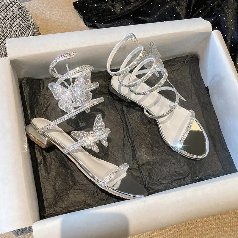 

Женские туфли на тонких каблуках со стразами, босоножки на шпильках для женщин, роскошные летние оптовые партии и низкая цена обуви 40