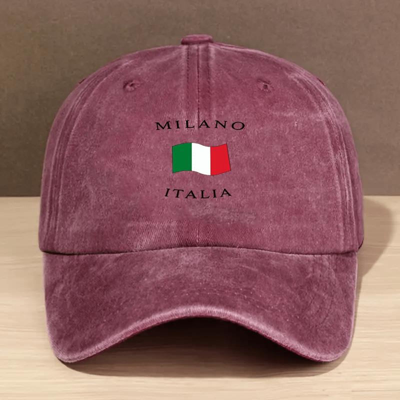 Italia Flag Baseball Cap Cotton Casual Adjustable Street Style Unisex Adult Headwear