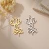 3pcs/lot Unalome Lotus Flower Necklace Earring Pendants Stainless Steel Yoga Buddhism Charms for Jewelry Making