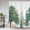 Rideau de douche Hibou Lunaire Forêt Enchantée Oiseau Fleur Papillon Fantaisie Fée Arbre Lanternes Ciel Nocturne Décoration Salle de Bain Ensembles