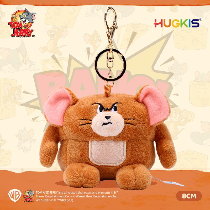 Tom & Jerry Plush Toys: Cat Pendant & Mouse Keychain Charms for Kids