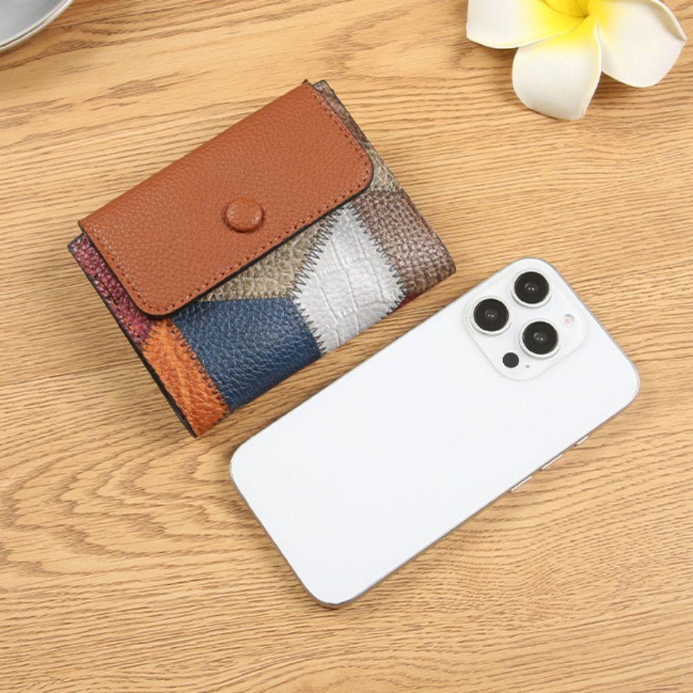 New PU Leather Short Wallet Small Zipper Card Holder Money Bag Women