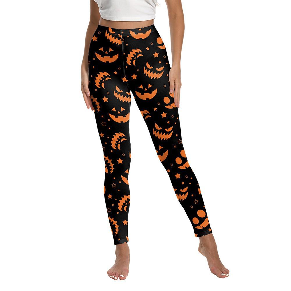 European & American Halloween Pumpkin Festival Women's Yoga Pants with Digital Print