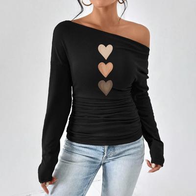 Women's Off-the-shoulder Asymmetrical Neckline Top