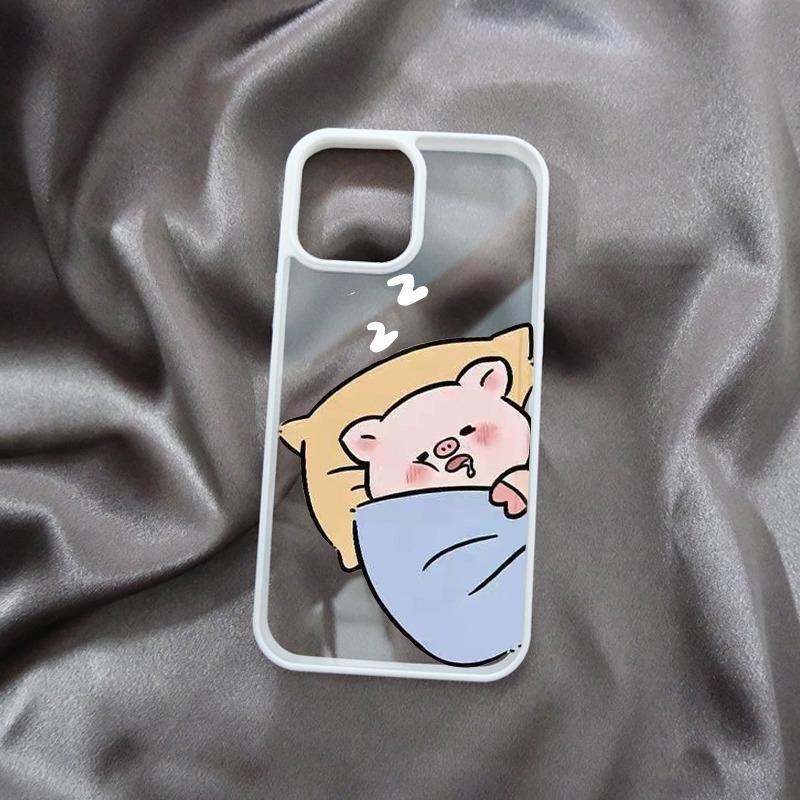 Cute Pink Pig Cartoon Couple Phone Case for IPhone 16 14 15 11 13 12 Pro Max Mini for IPhone X XS XR 7 8 Plus SE Clear Covers