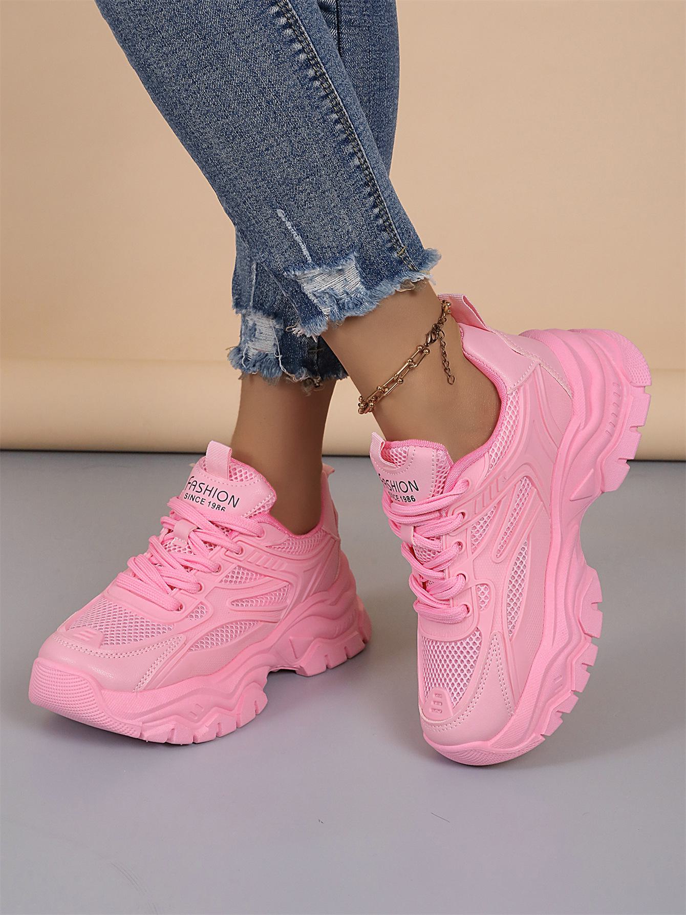 

Женские кроссовки Mesh Dad Shoes в европейском и американском стиле — стильные, дышащие и удобные повседневные кроссовки для студентов и любителей спорта. 39 розовый