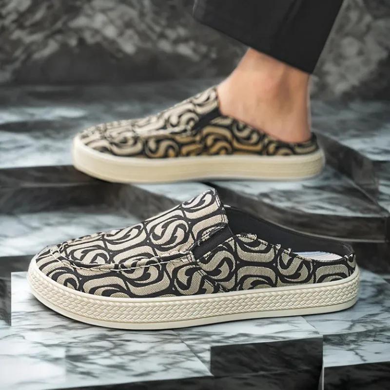 Shoes Summer Sandals Man Casual Canvas Slippers For Men Designer Luxury Cheap Korean Style Rubber Liquidation Elegant Eva Fun