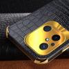 For Xiaomi Redmi 12C 4G Ring Kickstand Leather Coated TPU Anti-drop Case Crocodile Texture 6D Electroplated Phone Cover