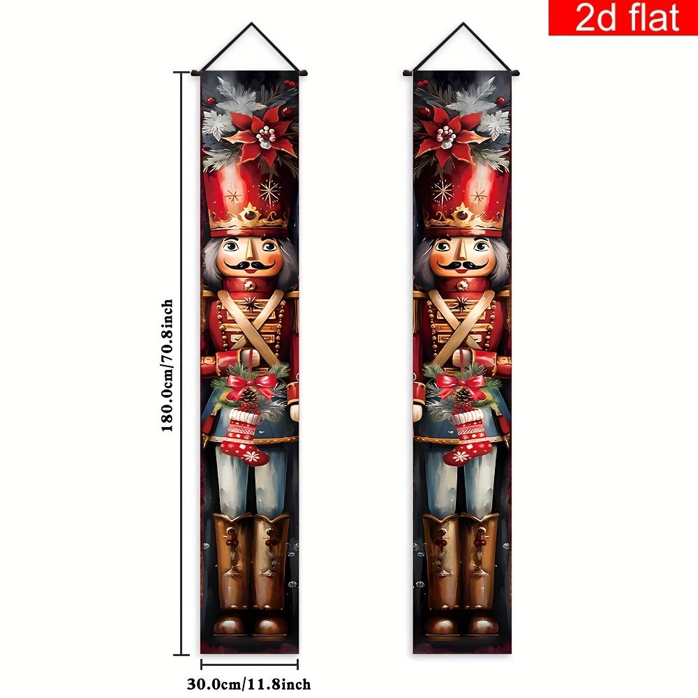 Merry Christmas Couplet Banner Nutcracker 1 Pair Polyester Indoor Outdoor Decor