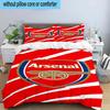 Set Biancheria da Letto Stampato con Stemma Arsenal Football Club 3 Pezzi Chiusura con Zip Include 1 Copripiumino & 2 Federe Set Biancheria da Letto Arredamento Casa Regali