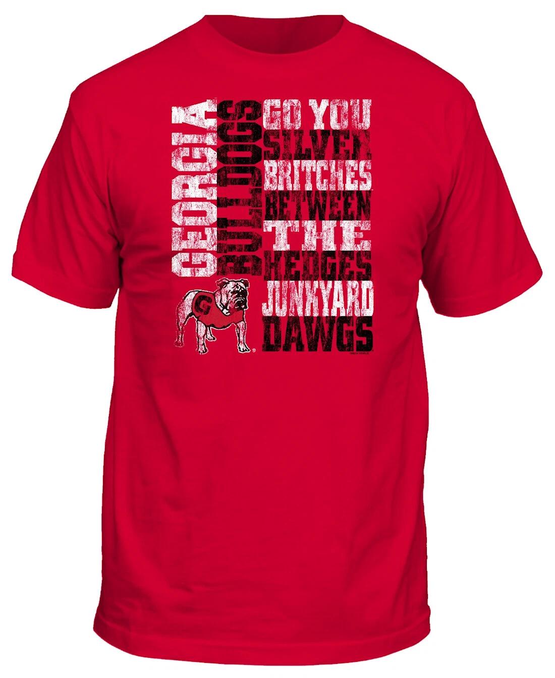 Georgia Bulldogs Men s Red Between The Hedges Short Sleeve T shirt S