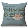 1986S Vintage Motorcycle Style Cushion Cover Letter Poster Cool Punk Cartoon Decorative Linen Car Sofa Throw Pillow Case Cojines