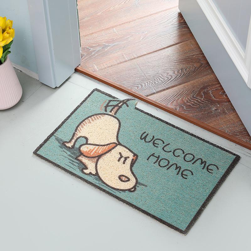Cartoon Loop Pile Dust-Resistant Entrance Mat: Wear-Resistant, Easy-Clean Door Scraper for Household Use