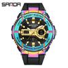 SANDA Neue Herren Sportuhr G Wasserdicht Digital LED Damen Bunt Stoßfest Sport Elektronisch Neue Armbanduhr Uhr Reloj 3123