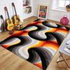 Retro 70s Wavy Swirl Area Rug Mid Century Modern Geometric Decorative Floor Mat for Living Room Bedroom Home Decor Non Slip