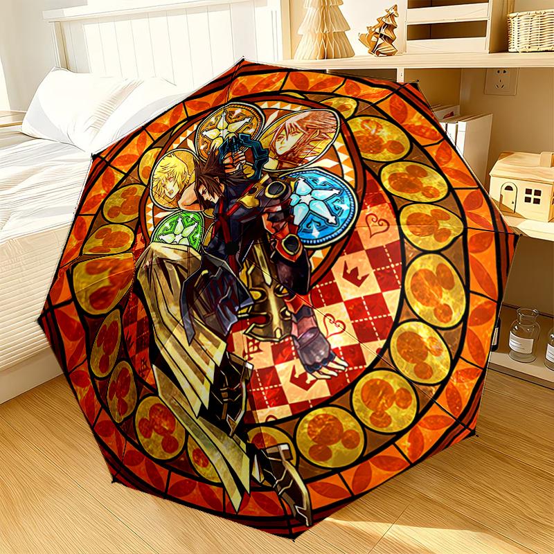 Stained Glass Fantasy King Umbrella 8-Frame for Travel, Camping, Casual Lightweight Portable Umbrella, Essential for Every Family Holidays Gift