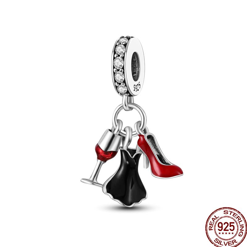 New Copper Lipstick High Heels Cosmetics Exquisite Fashion Beaded Beads Suitable For Pan Original Bracelet Diy