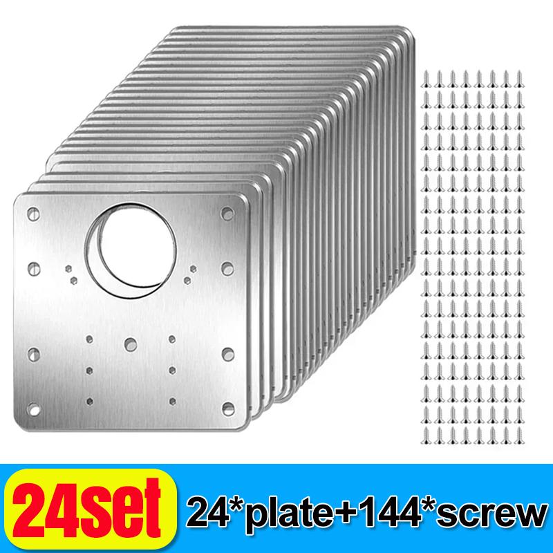 Edelstahl Scharniere Befestigungsplatten-Set Schranktürscharnier Reparatur Befestigungswinkel Platten Winkel Mit Befestigungsloch Heim-Beschläge