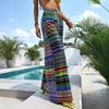 2025 Cross-Border Women's High Waist Color Print Wide-Leg Trousers - Casual, Comfortable, Spring/Autumn Wear