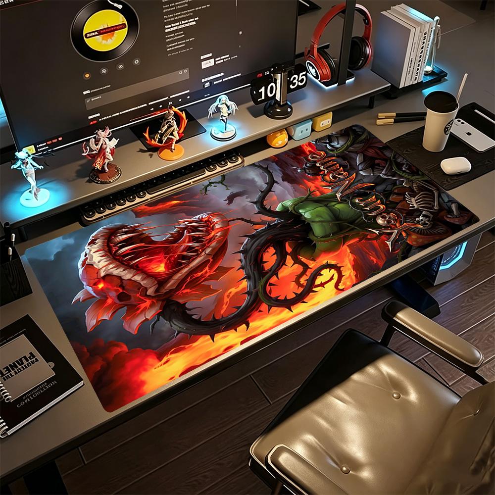 Plants Vs. Zombies Customize Text Mouse Pad Gaming Laptop Mouse Pad Computer Desk Keyboard Mat Non-Slip Rubber Bottom Office Desk Accessory