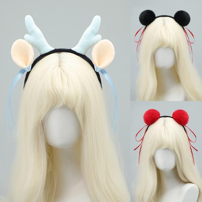 Nezha headband children's hair card funny photo props new headgear cute Nezha headband hairball ball head