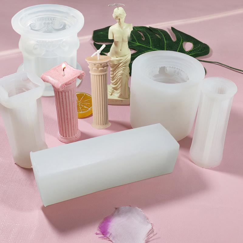 Roman Column Candle Silicone Mold Handmade Diy Baking Molds Plaster Soap Mould