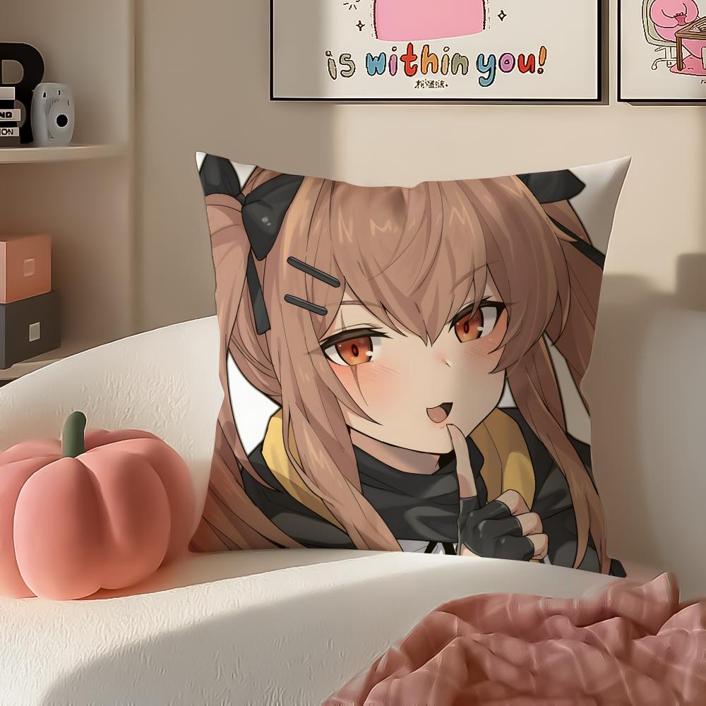 Vedio GGame GGirls Frontline Cushion Cover Pillowcase Short Plush Invisible zipper Room Sofa Cushion Cover