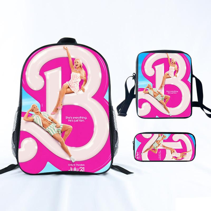Barbie Princess School Bag Threepiece Set With Oxford Fabric For Girls Student Use