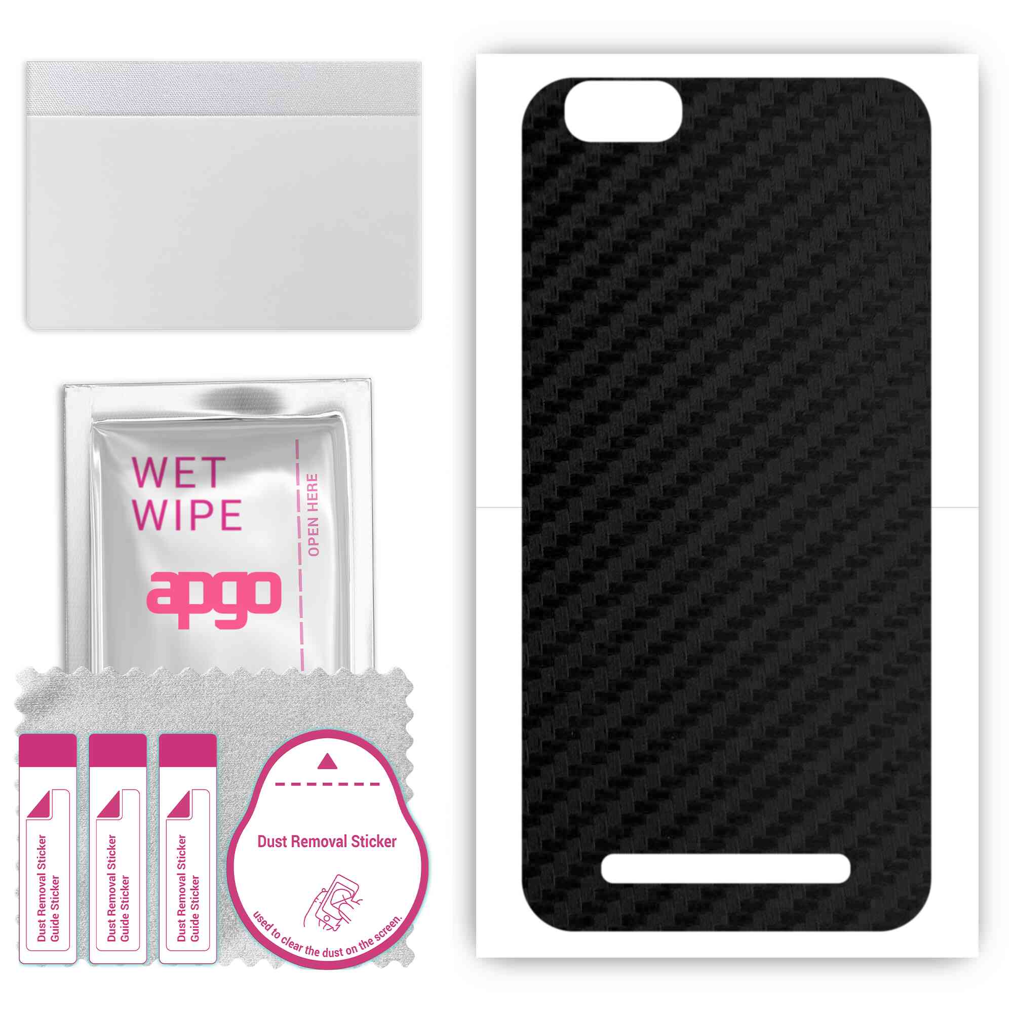 

apgo Protective Skin Sticker for the back compatible with Lenovo Vibe C, Wrap Film, Foil, Vinyl - Pattern Carbon Black