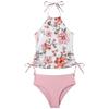 Bikini Two Pieces Tankini Set Swimsuit High Wasit Lace Up Swimwear Sexy Backless Bathing Suit Female Beach Wear