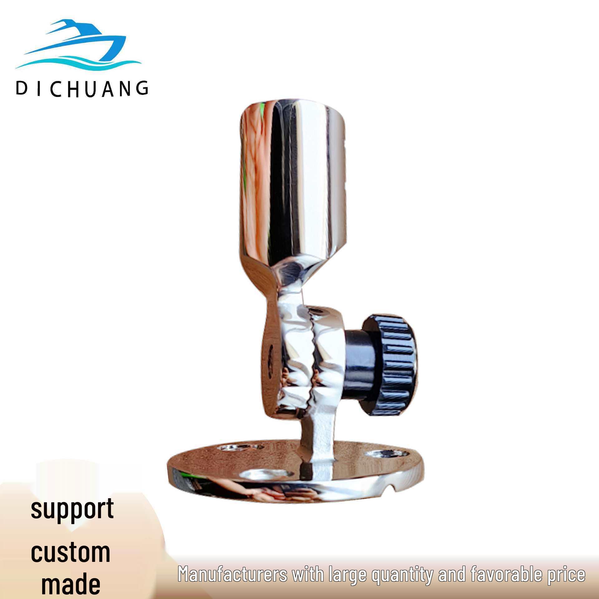 

316 Stainless Steel Adjustable Marine Antenna Mount Bracket Clamp Base Custom Size
