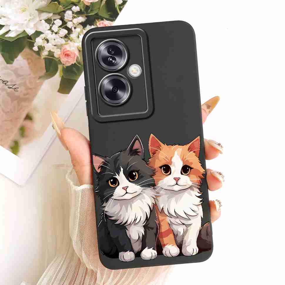 For Oppo A79 5G Case Cartoon Cat Retro Style Silicone Cover For Oppo A79 CPH2553 CPH2557 Shockproof Phone Cases Bumper