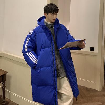 Mittellange und lange, über das Knie reichende, verdickte Winter-Daunenjacke für Herren