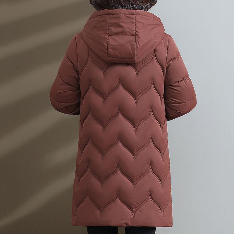 Winter Fashion Slim-fit Hooded Down Cotton-padded Jacket Women's Thickened Warm Temperament Medium Length Coat