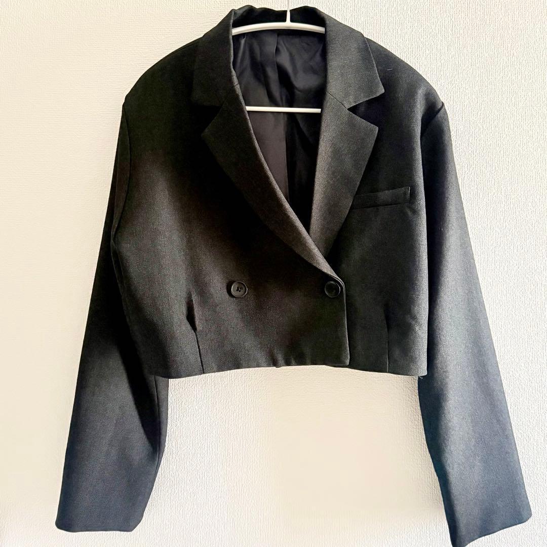 [WEGO] Short tailored jacket gray gray mode