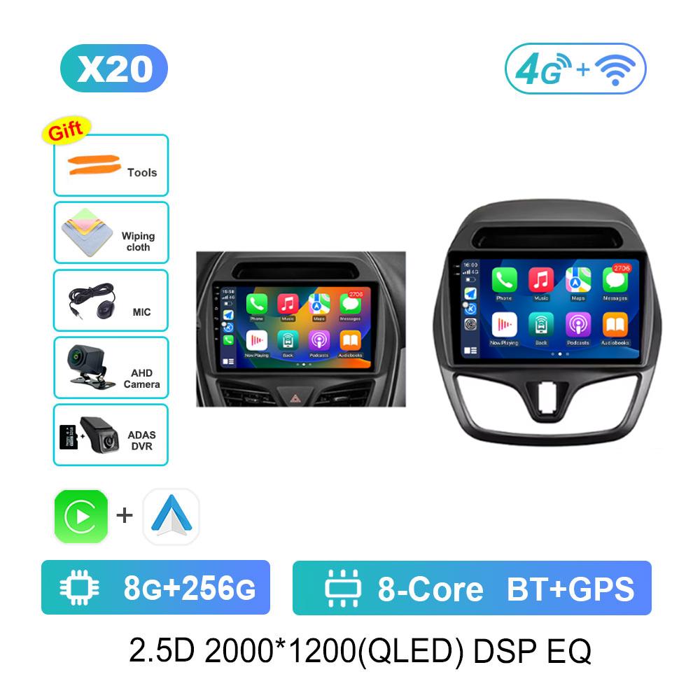 Auto Video Multimedia Player DSP Stereo 2.5D Bildschirm für Chevrolet Spark Beat 2015 - 2017 Navigation GPS Android 14 System WiFi