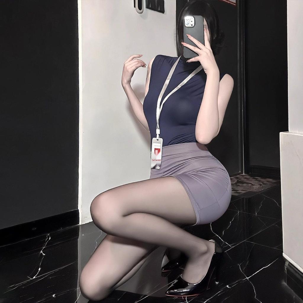 Seductive Bodycon Skirt Uniform Cosplay Set: Pure Desire and Passionate Ambiance