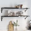 VidaXL Wall Shelves 2 Pcs 100x30 Cm Black Stainless Steel, Floating Shelf, Wall Display Shelf, Panel 3214512