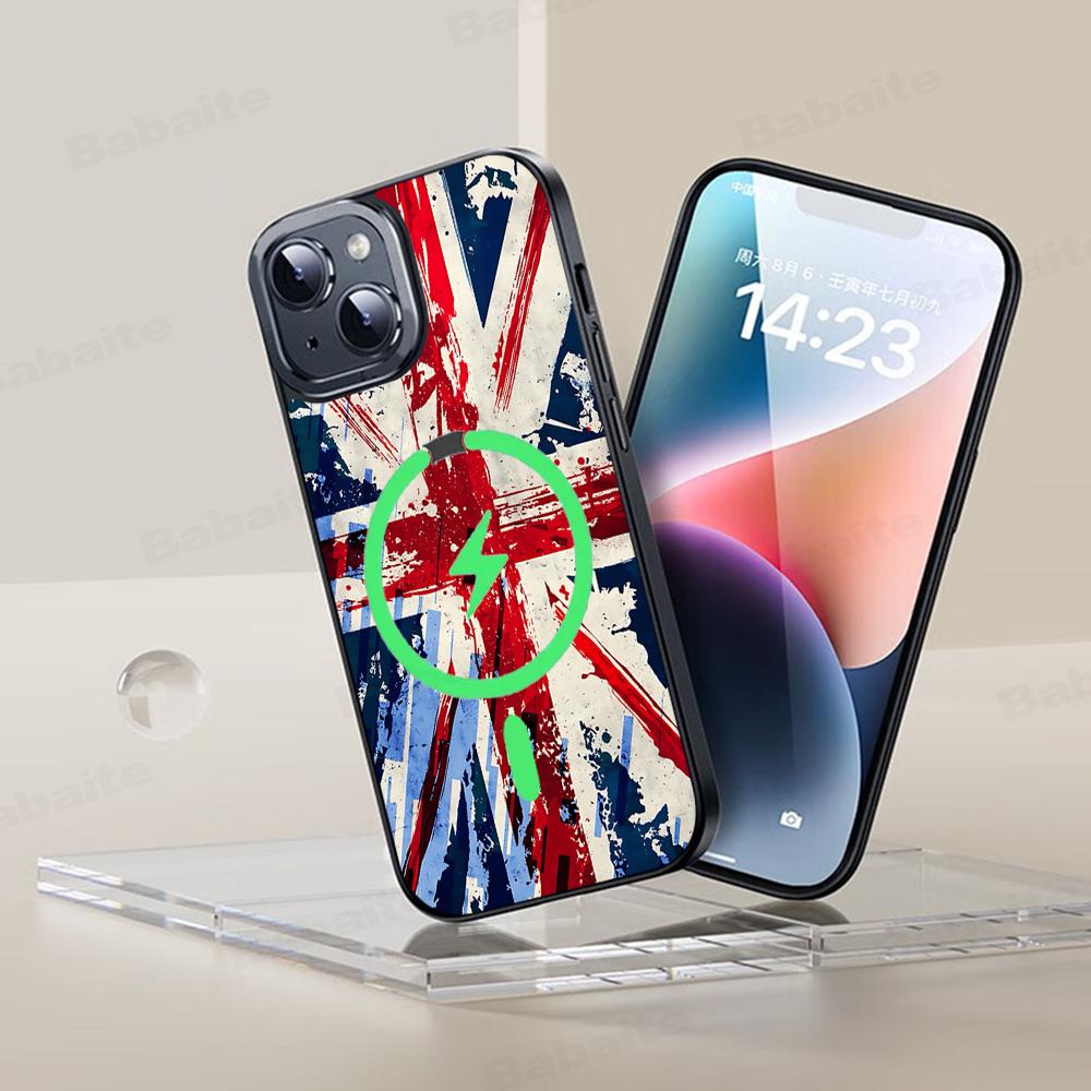 

TOPLBPCS England British Uk Flag Phone Case Magnetic Case For IPhone 16 14 13 12 11 15 Pro Max Plus For Magsafe Wireless iPhone 15 Pro