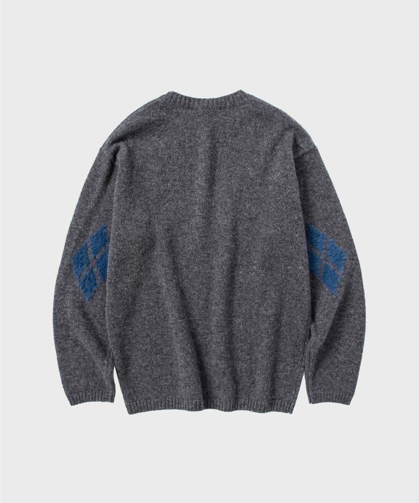 NONBLANK Argyle Pattern Knit_Tailor Grey
