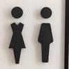 Stylish Wood Restroom Signs Men and Women Bathroom Signs Toilet Signage Plaques Set for Indoor Public and Home Use