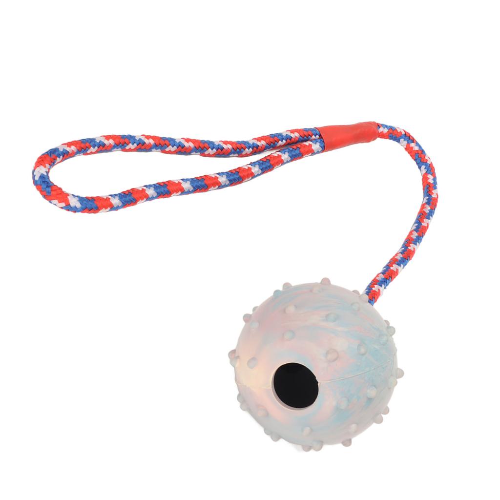 Rubber Dog Chewing Ball with Rope Puppy Teething Training Ball Toy for Medium Small Dogs